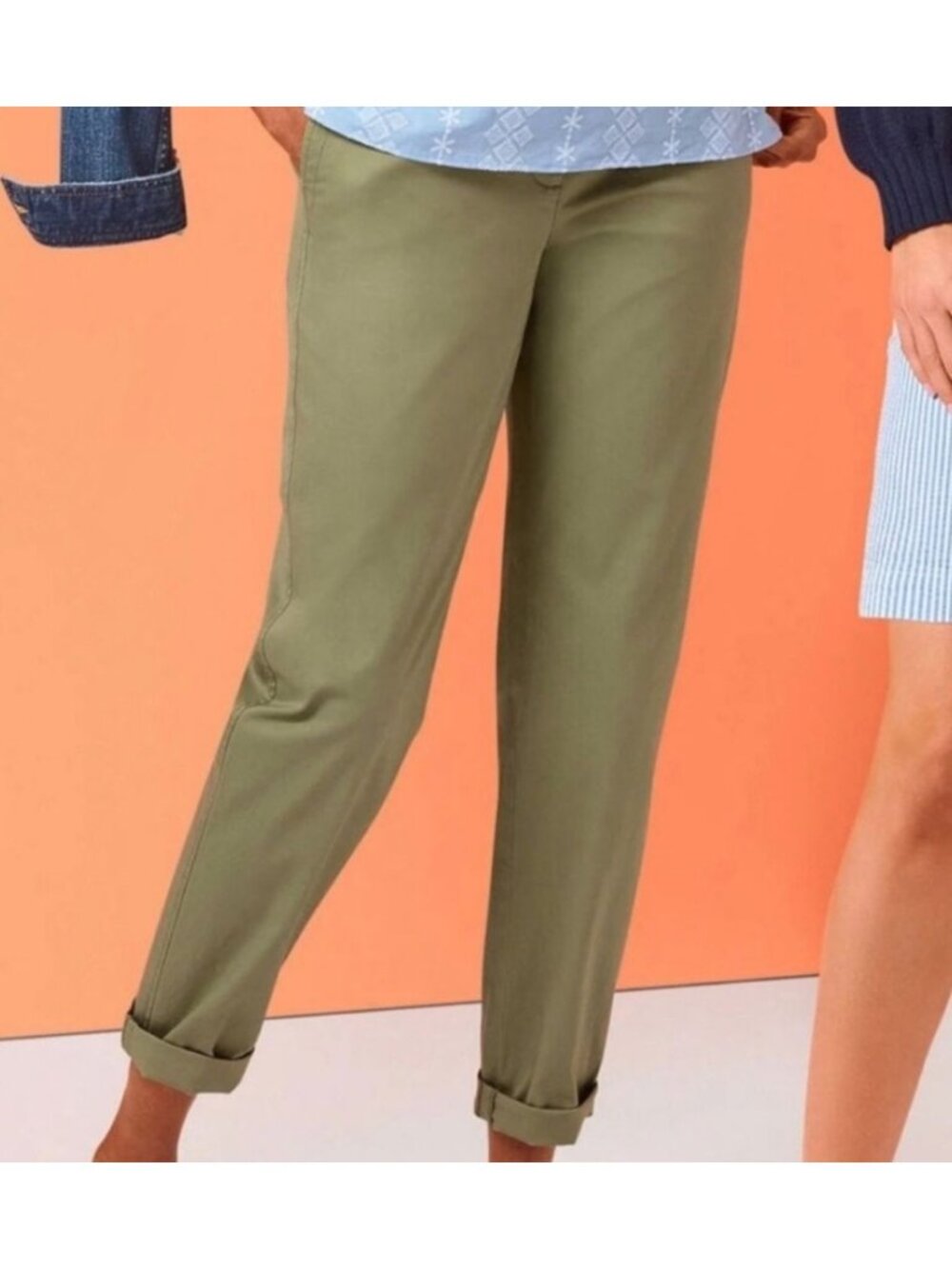 TALBOTS relaxed chino pants in olive green size 16